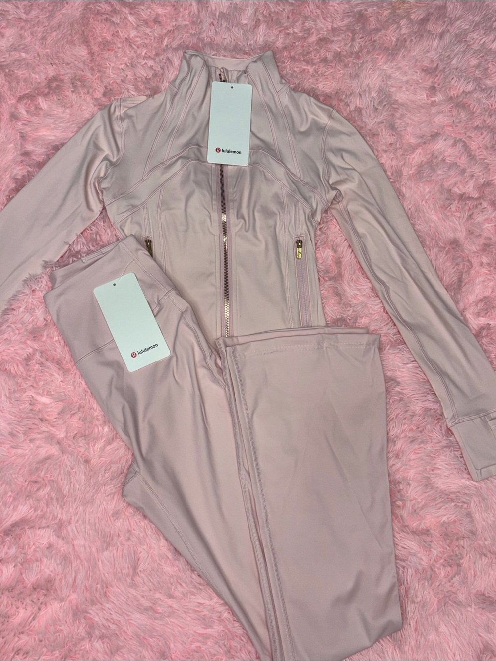 lululemon athletica Women's Blush Pink Track Jacket & Joggers Set